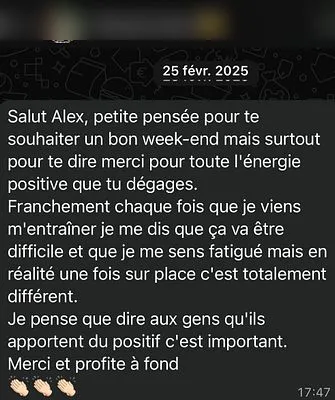 Avis client — capture d'écran