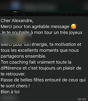 Avis client — capture d'écran