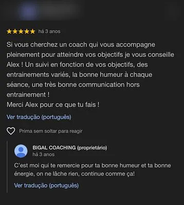 Avis client — capture d'écran